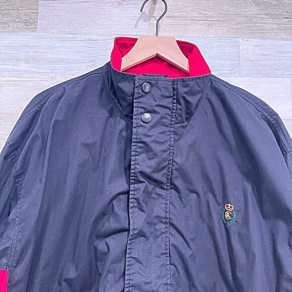 CHAPS RALPH LAUREN Vintage 90s Windbreaker Bomber Jacket Black Lined Mens XXL - Picture 2 of 8